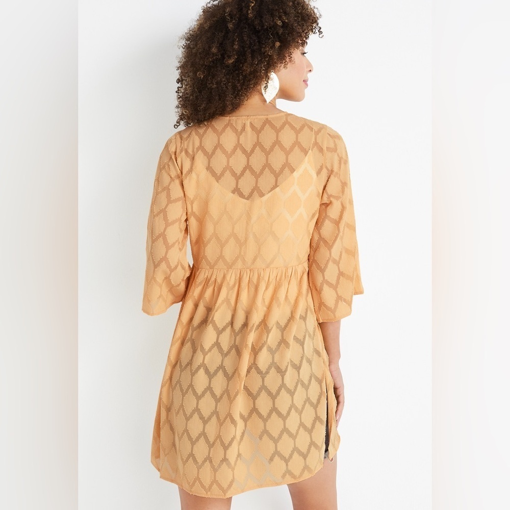 Maurice’s Yellow kimono tie front 1X women’s